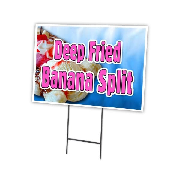 Deep Fried Banana Spli Yard & Stake outdoor plastic coroplast window, C-1824 Deep Fried Banana Spli